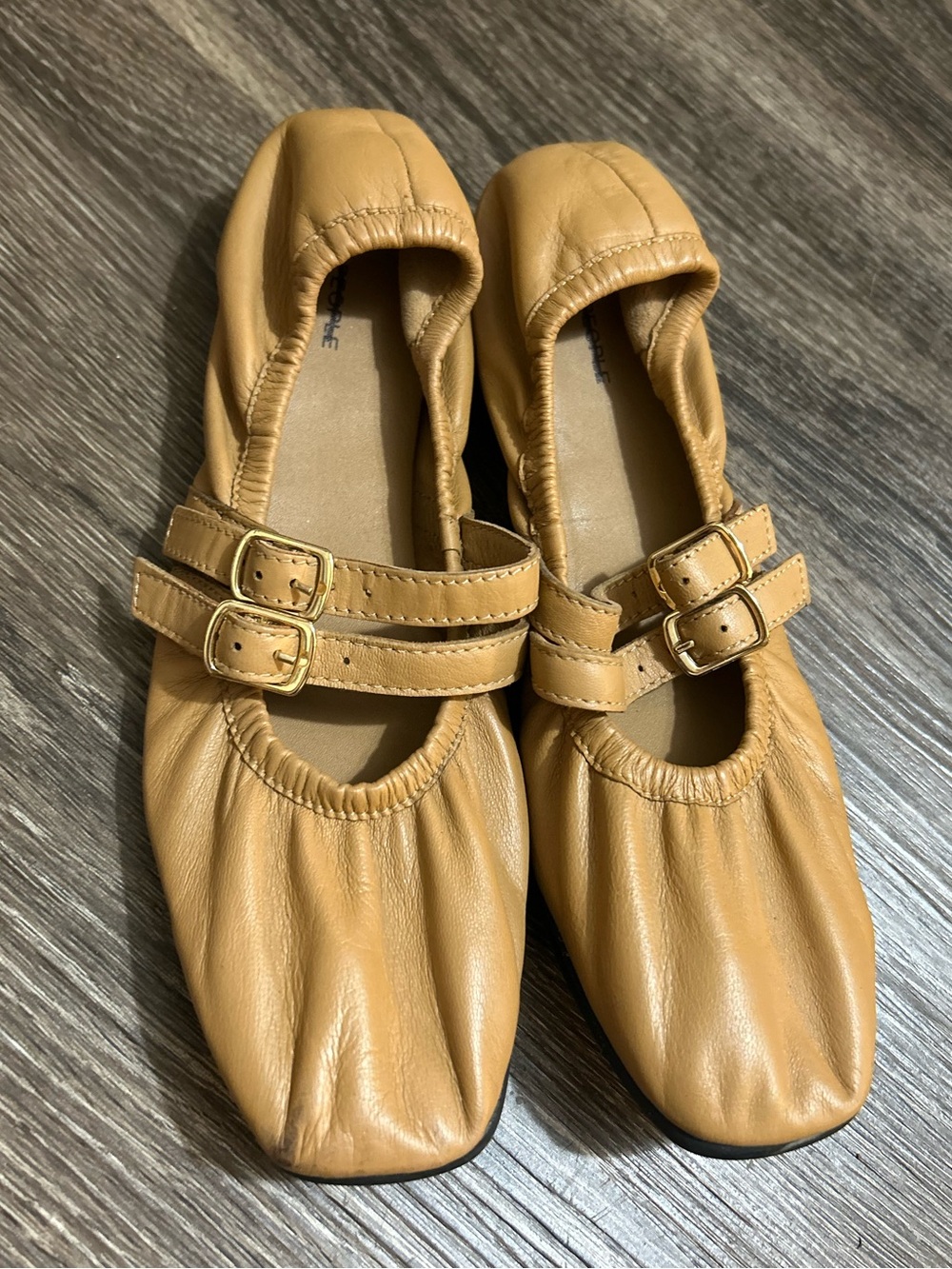 Free People Gemini Ballet Flats Double Buckle Leather Strappy Mary Jane Sz 7